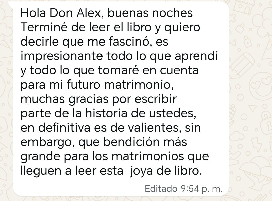 Captura de WhatsApp 4: opinión de una persona que leyó el libro